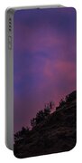 Moonlit Evening Over Silhouetted Hills Portable Battery Charger