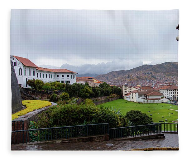 Street Scene with Colorful Mural Fleece Blanket