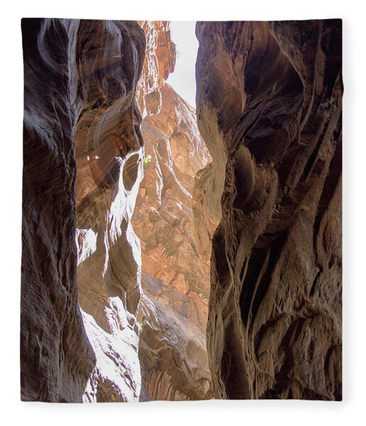 Sunlit Canyon Walls In The Narrows Fleece Blanket