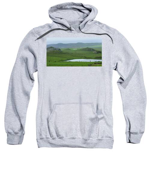 Tranquil Green Hills And Distant Sea Sweatshirt
