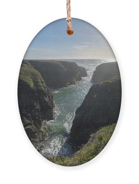 Dramatic Coastal Cliff Scene Ornament