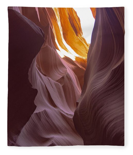 Curves Of Sunlit Antelope Canyon Walls Fleece Blanket