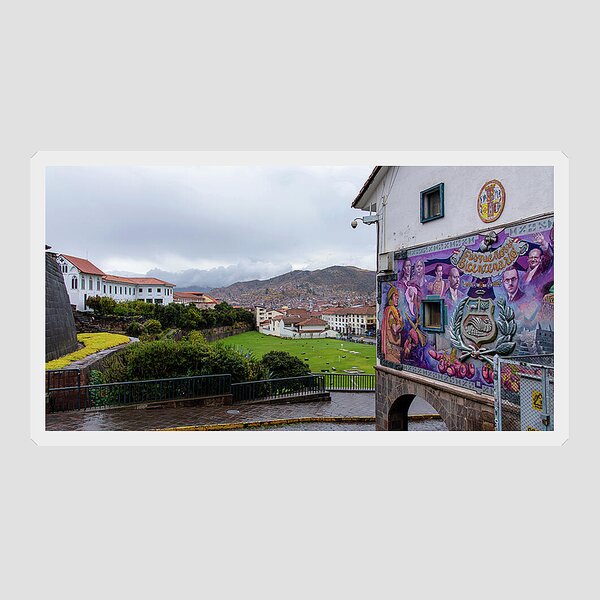 Street Scene with Colorful Mural Sticker
