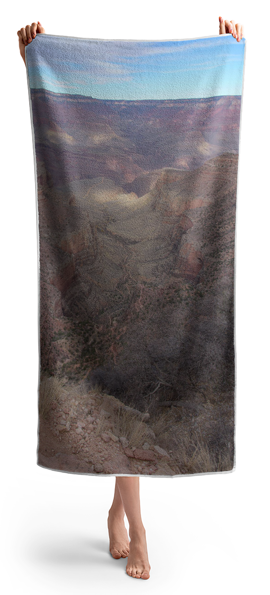 Majestic Grand Canyon Overlook Under Azure Sky Beach Towel