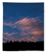Twilight Over Forested Horizon Fleece Blanket