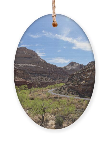 Winding Road Through Desert Canyon Ornament
