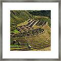 Ancient Terraces And Ruins In Andes Mountains Framed Print