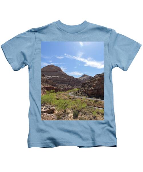 Winding Road Through Desert Canyon Kids T-Shirt