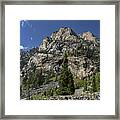 Majestic Mountain Peaks Under Blue Sky In Cascade Canyon Framed Print