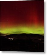Northern Lights Over Mountain Range Metal Print