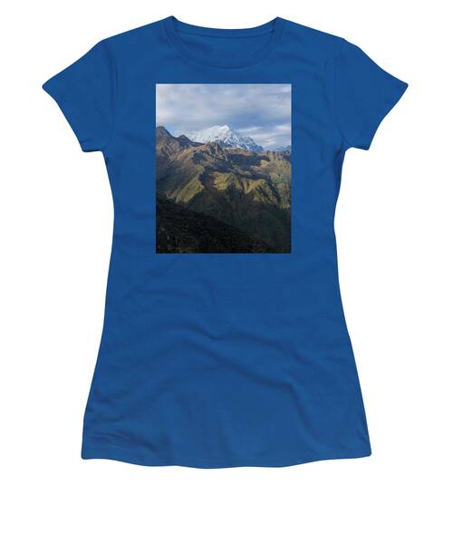 Majestic Andes Mountain Peaks Under Cloudy Sky Women's T-Shirt