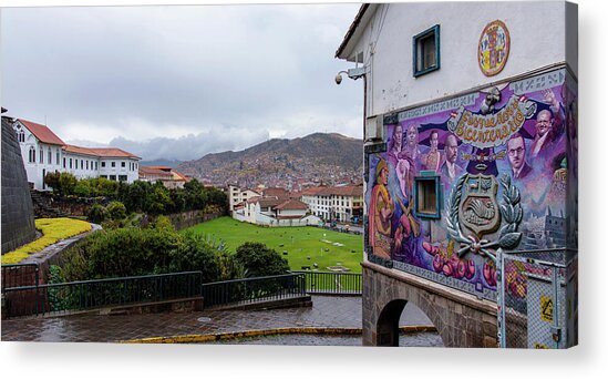 Street Scene with Colorful Mural Acrylic Print