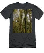 Moss-Covered Trees in a Dense Forest T-Shirt