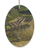 Ancient Terraces And Ruins In Andes Mountains Ornament