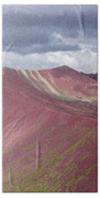 Vibrant Red Mountain Landscape Beach Towel