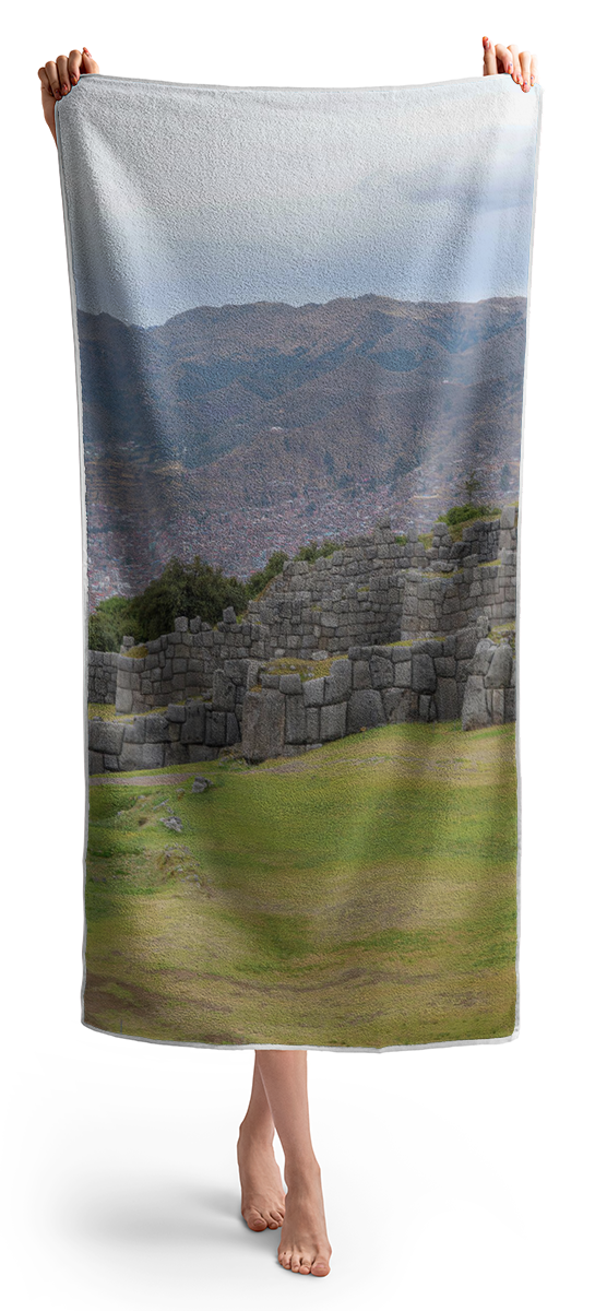 Saqsaywaman Incan Ruin In Cusco Peru Beach Towel