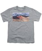 Rainbow Mountain Range Under Cloudy Skies Youth T-Shirt