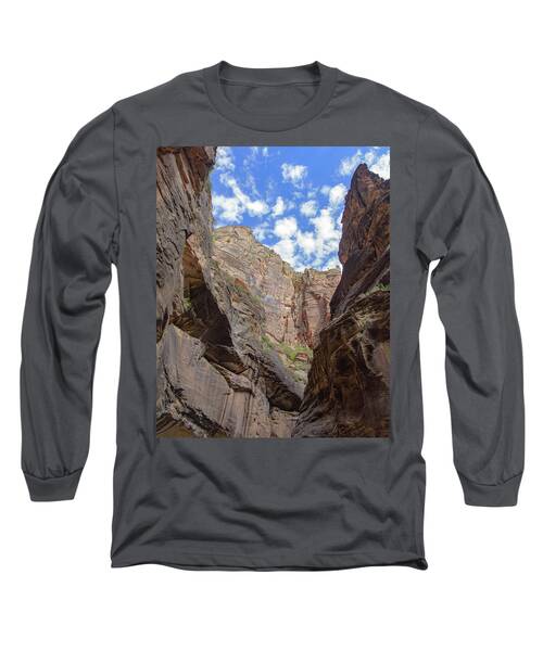 Majestic Canyon Sky View In The Narrows Long Sleeve T-Shirt