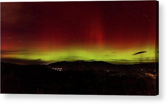 Northern Lights Over Mountain Range Acrylic Print