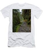 Moss-covered Path Through Lush Forest On The Inca Trail T-Shirt