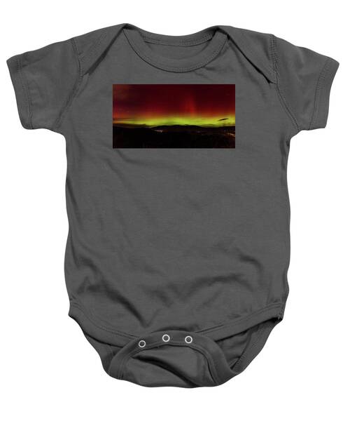 Northern Lights Over Wasatch Mountain Range Baby One-Piece by Brandon Wichmann