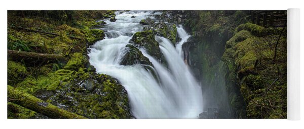 Serene Flow Through Mossy Forest Yoga Mat
