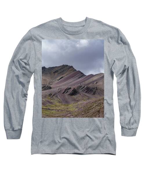 Majestic Andean Mountainscape With Colorful Striations Long Sleeve T-Shirt