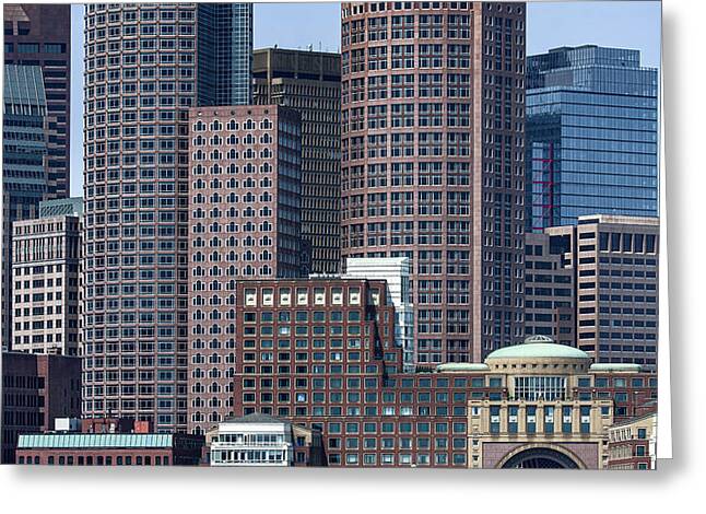 Boston Skyline by the Water Greeting Card