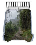 Misty Forest Pathway On The Inca Trail Duvet Cover