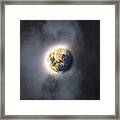 Celestial Moon In Ethereal Glow Framed Print