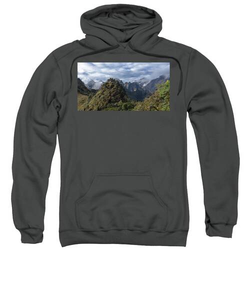 Misty Andes Mountain Range Landscape Sweatshirt