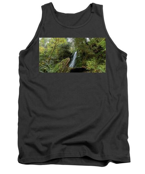 Serene Waterfall in Lush Forest Tank Top