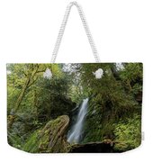 Serene Waterfall in Lush Forest Weekender Tote Bag