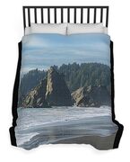 Dramatic Coastal Rock Formations Duvet Cover