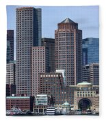 Boston Skyline by the Water Fleece Blanket