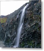 Secluded Coastal Waterfall Cascade Metal Print