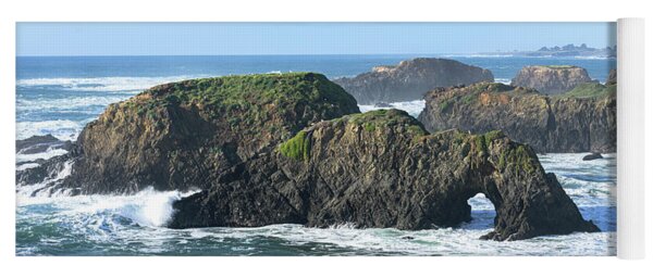 Majestic Coastal Rock Formations Yoga Mat