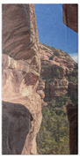 Canyon View Framed By Rocky Cliffs Bath Towel