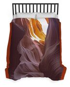 Curves Of Sunlit Antelope Canyon Walls Duvet Cover