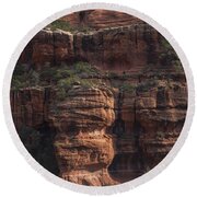 Majestic Red Rock Formations In Sedona Arizona Round Beach Towel