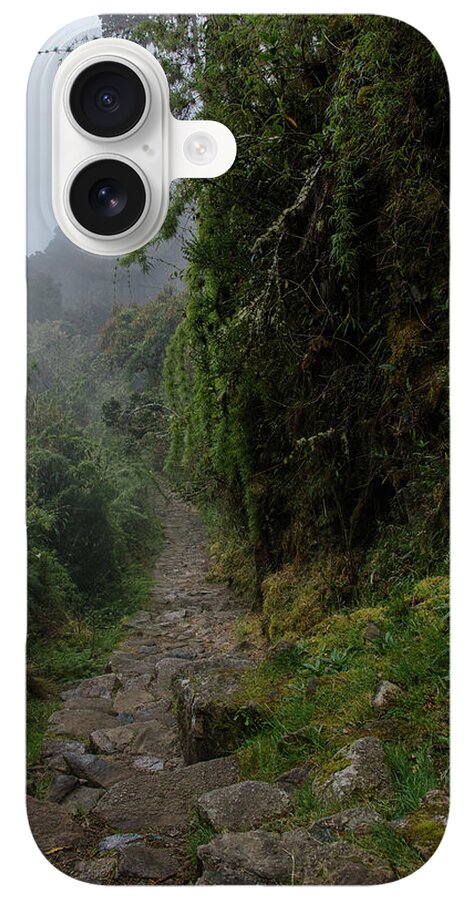 Misty Forest Pathway On The Inca Trail iPhone Case