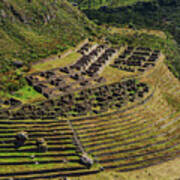 Ancient Terraces And Ruins In Andes Mountains Art Print
