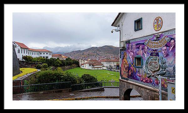 Street Scene with Colorful Mural Framed Print