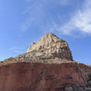 Majestic Mountain Peak Under Blue Sky Poster