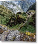 Misty Mountain Pathway Of The Inca Trail Metal Print