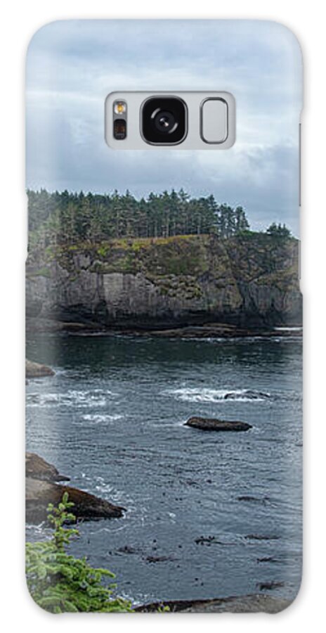 Serene Coastal Cliffs at Dawn Galaxy Case
