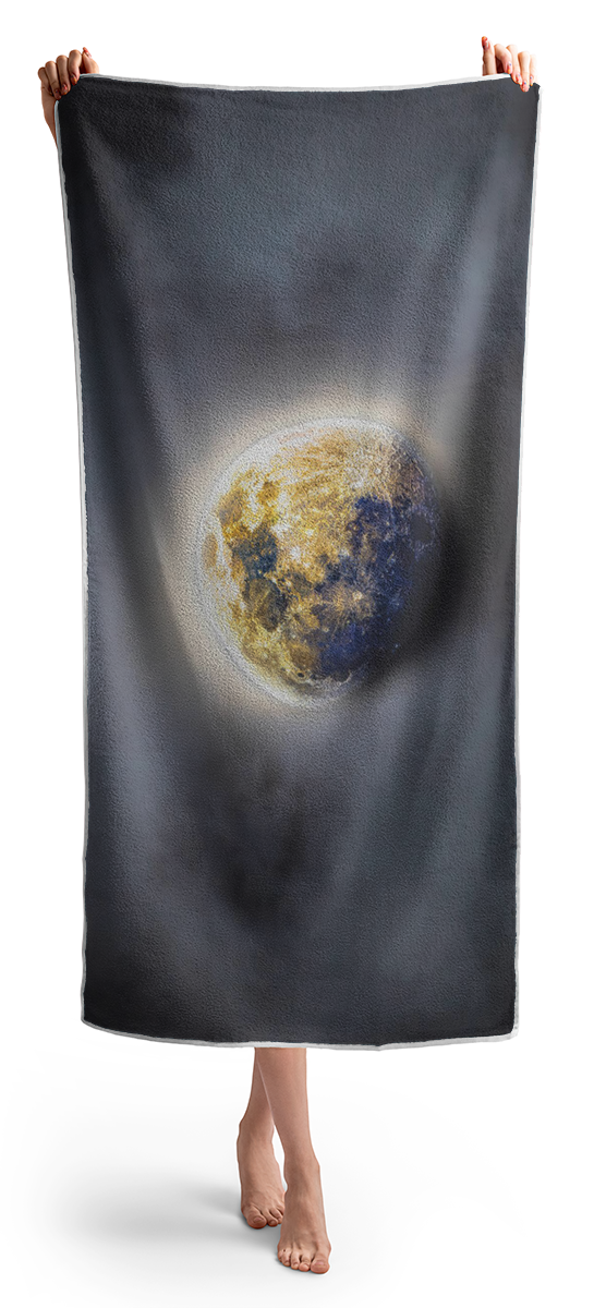 Celestial Moon In Ethereal Glow Beach Towel